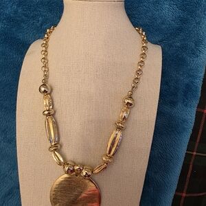 Chico's Gold-Tone Round Pendant Necklace
